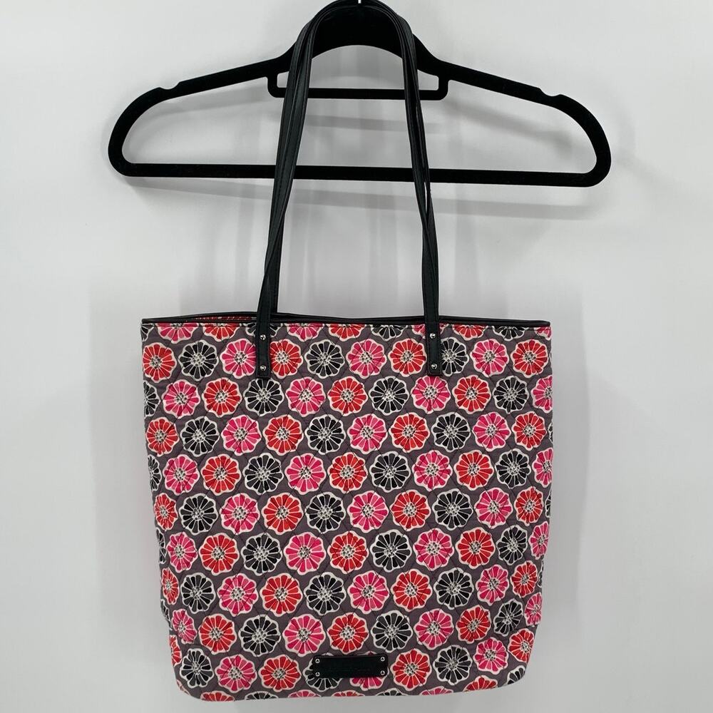 Vera Bradley Tote Bag Cherry Blossom Quilted Multi Handles Pockets Floral